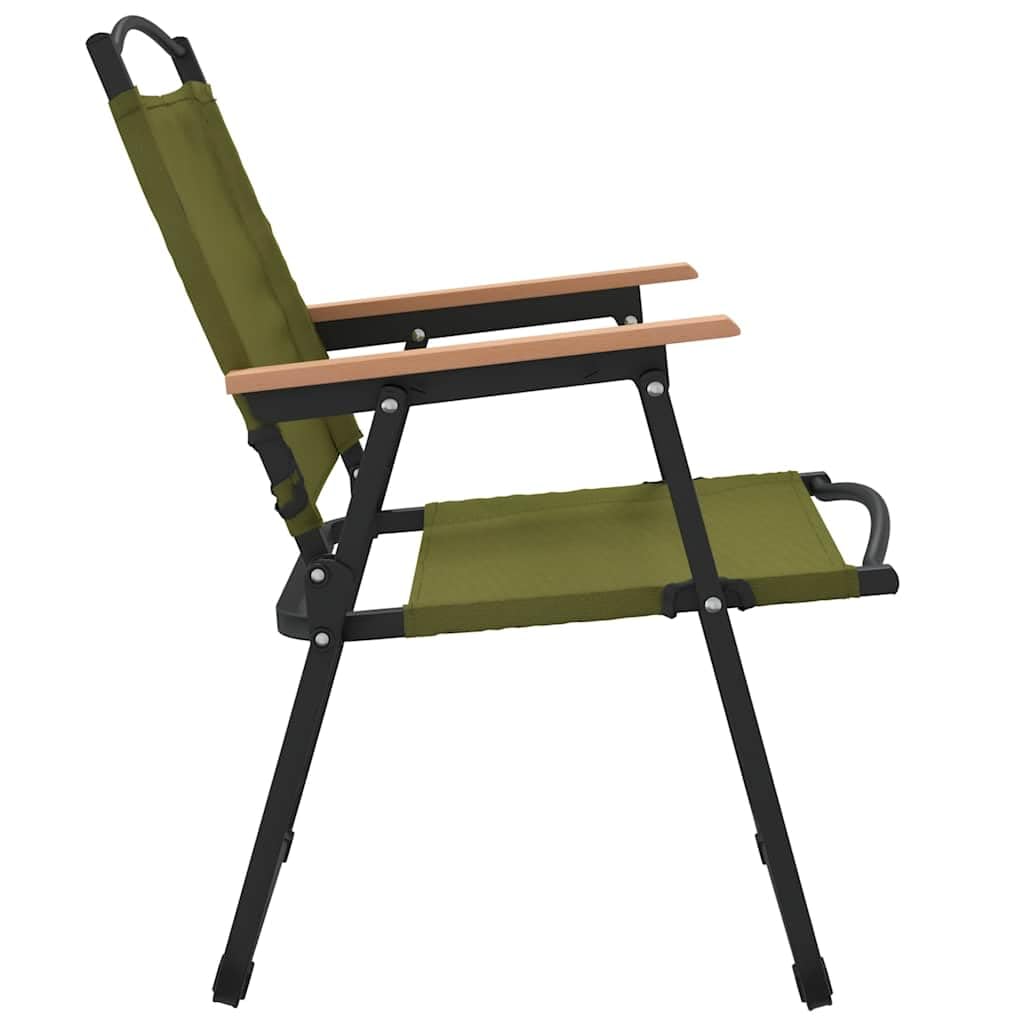 Camping Chairs 2 pcs Green Oxford Fabric Folding L1553