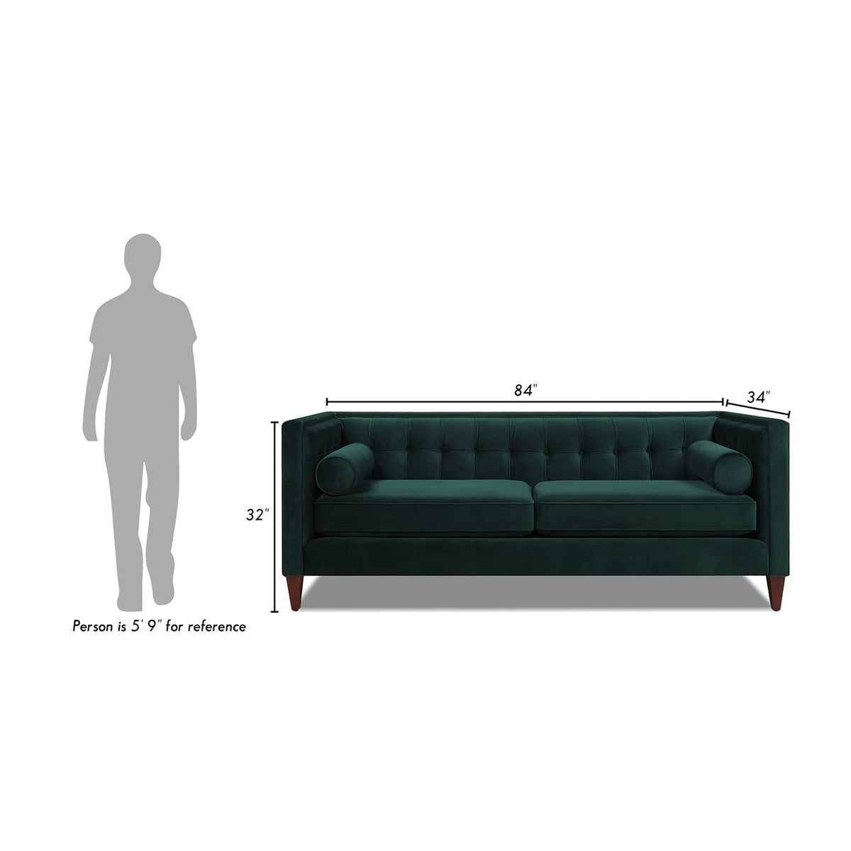 Dark Navy Blue Performance Velvet Tufted Sofa H69820