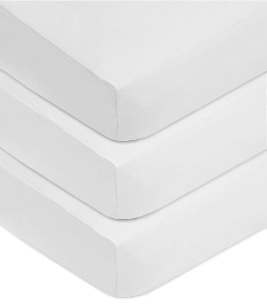 3 Pack White Fitted Crib Sheets 52x28" S72129