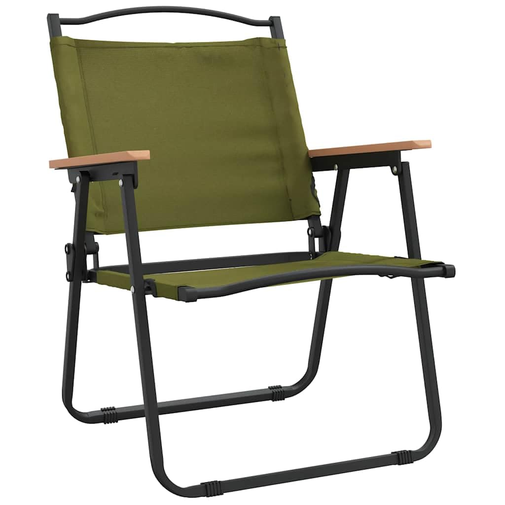 Camping Chairs 2 pcs Green Oxford Fabric Folding L1553