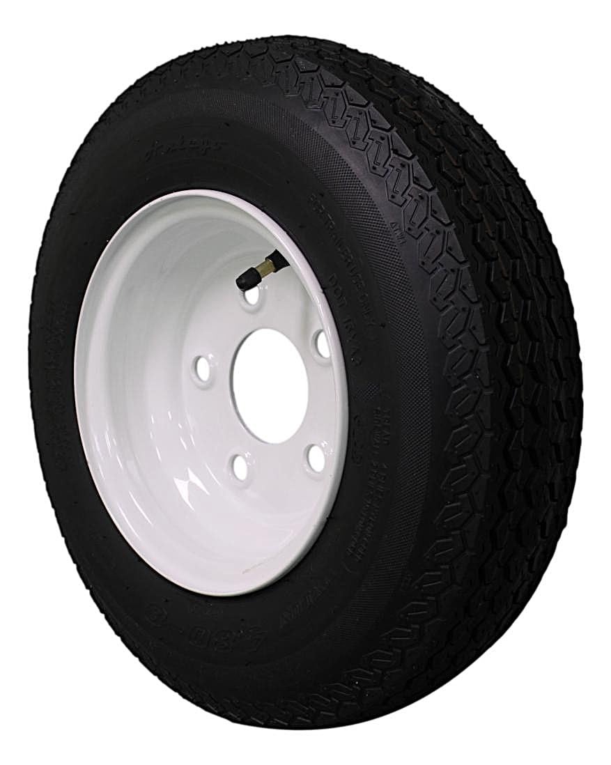 8 Trailer Tire & Wheel, Load Range C, 5 Lug White, 1 Pack L1322