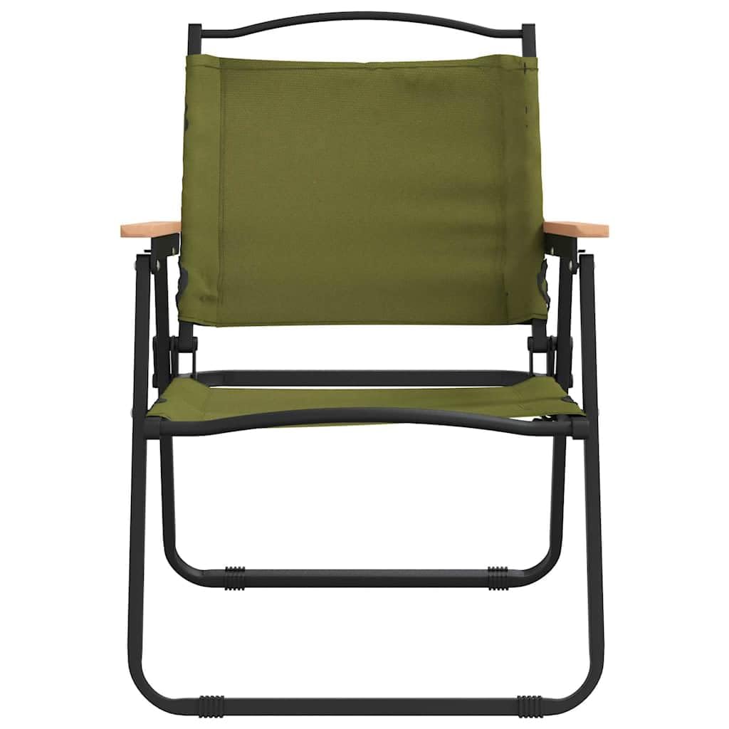 Camping Chairs 2 pcs Green Oxford Fabric Folding L1553