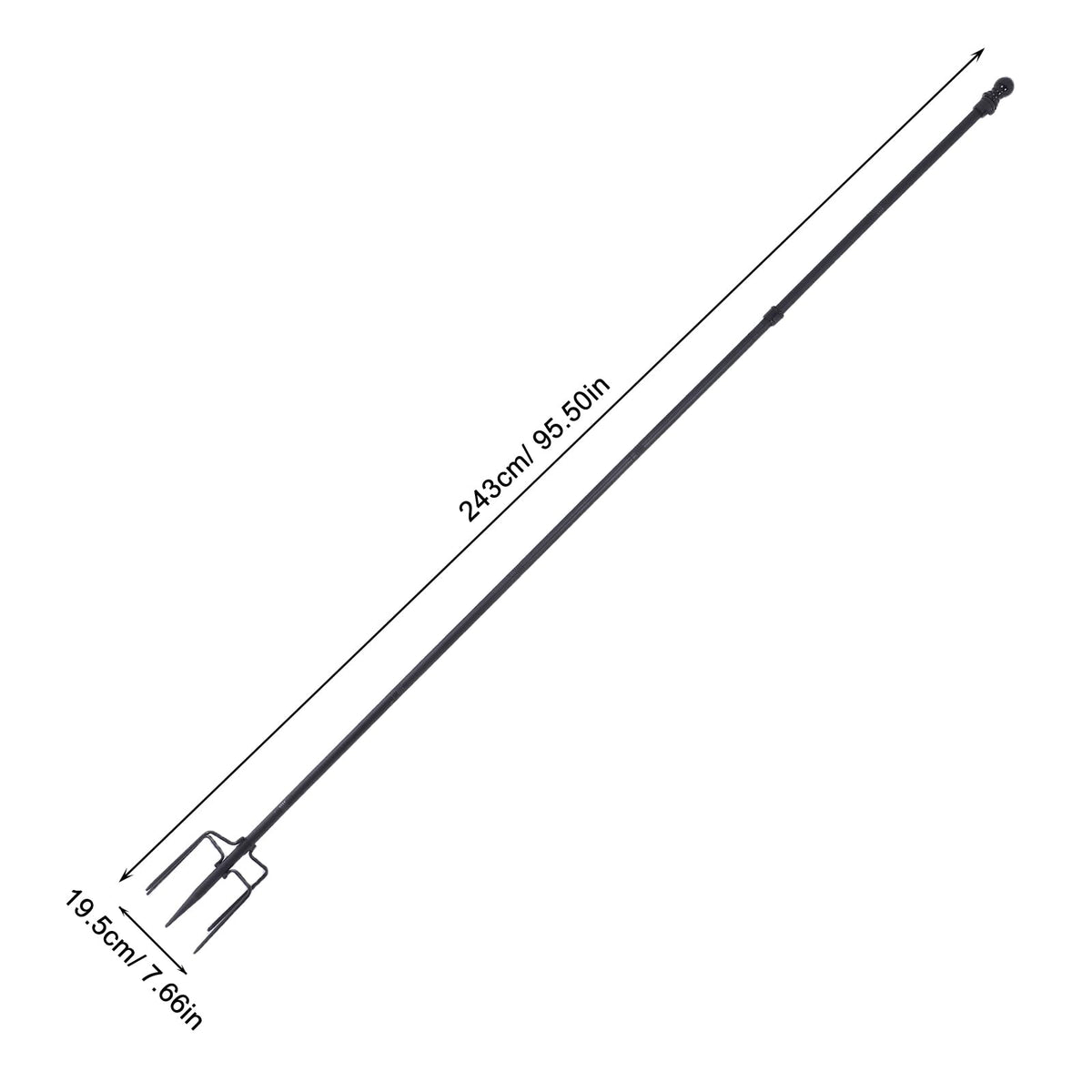 Stainless Steel In Ground Flag Pole with 5 Prongs Base H5487