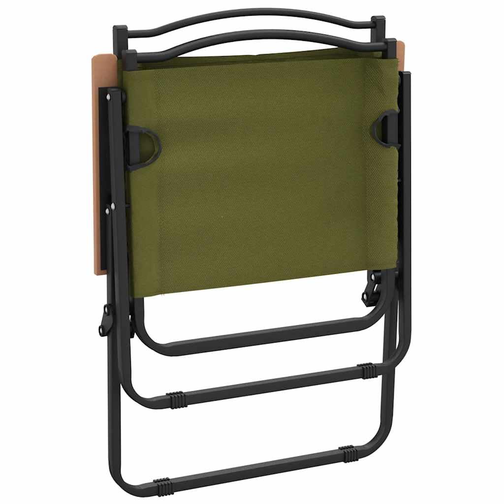 Camping Chairs 2 pcs Green Oxford Fabric Folding L1553