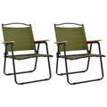 Camping Chairs 2 pcs Green Oxford Fabric Folding L1553