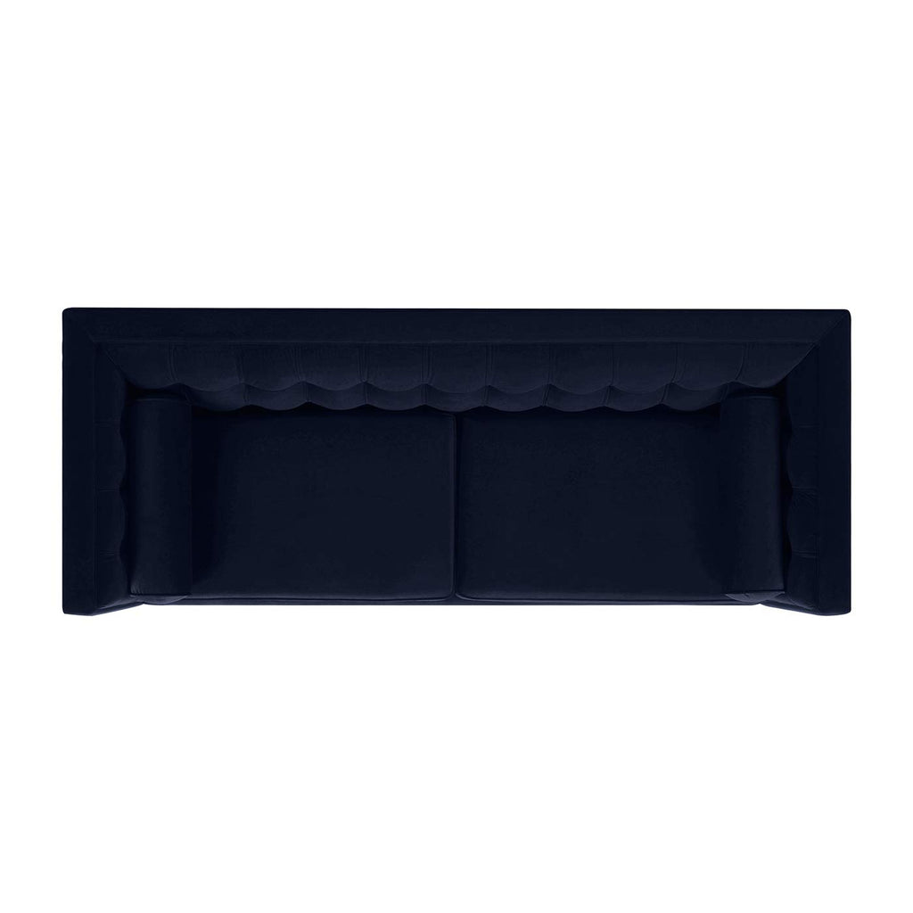 Dark Navy Blue Performance Velvet Tufted Sofa H69820