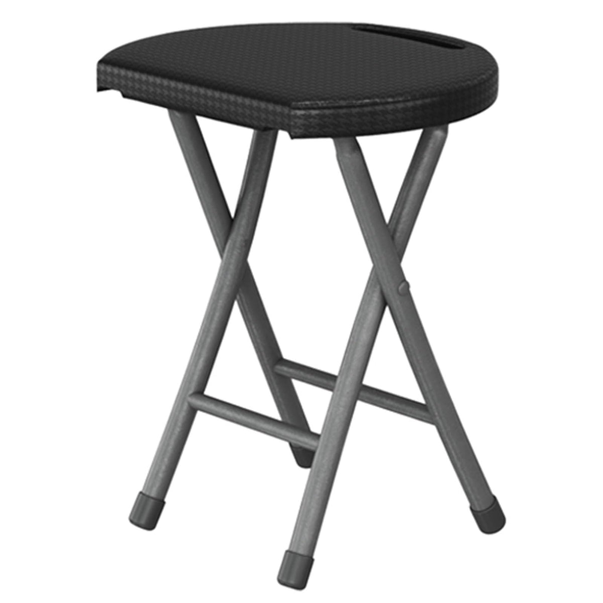 18 Inch Black Folding Stool with Handle C3706