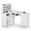 L Shaped Manicure Table with Dust Collector U563