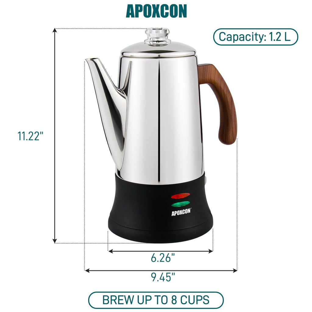 Electric Stainless Steel Coffee Percolator 8 Cup U129701