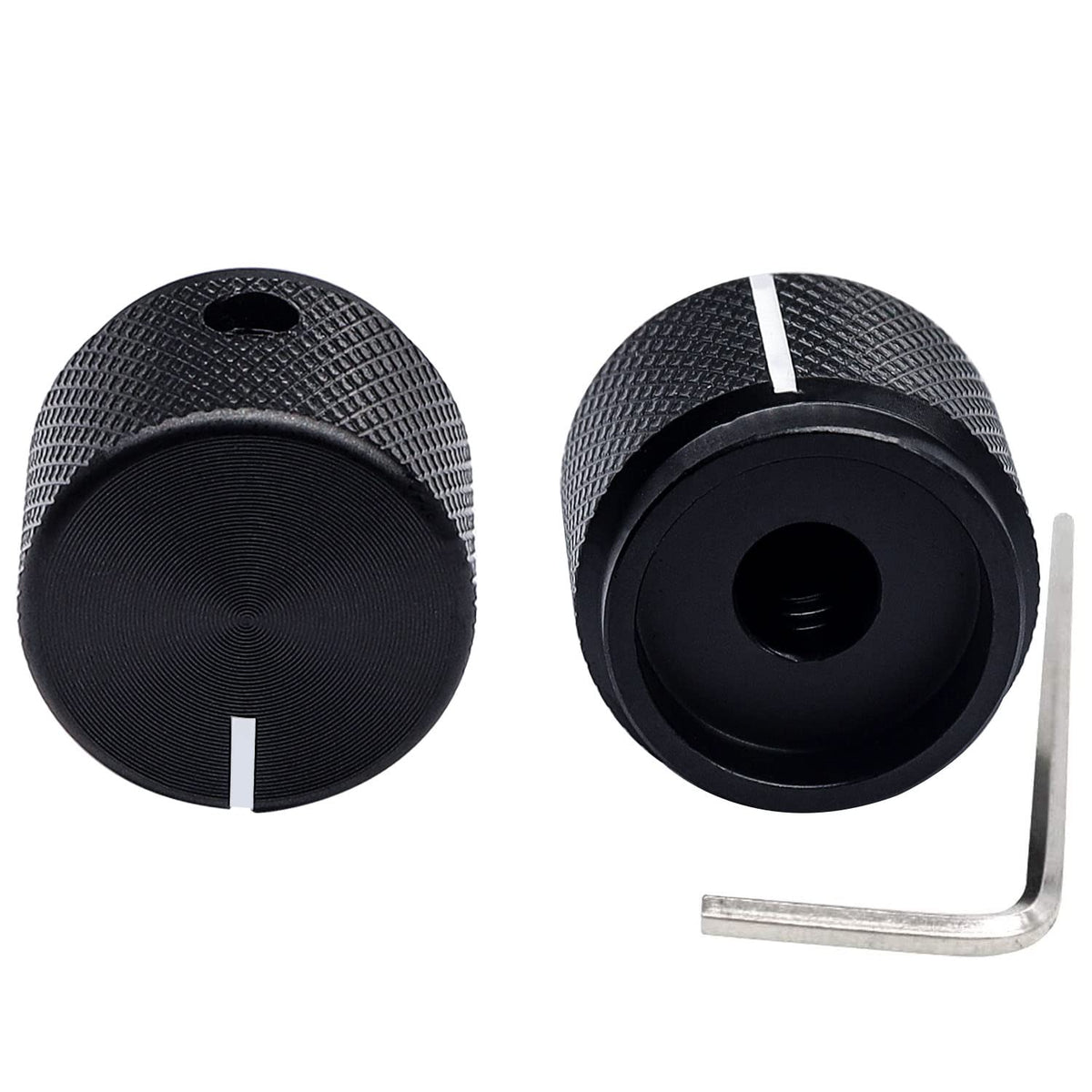 2pcs Black Aluminum Rotary Electronic Control Potentiometer C6672