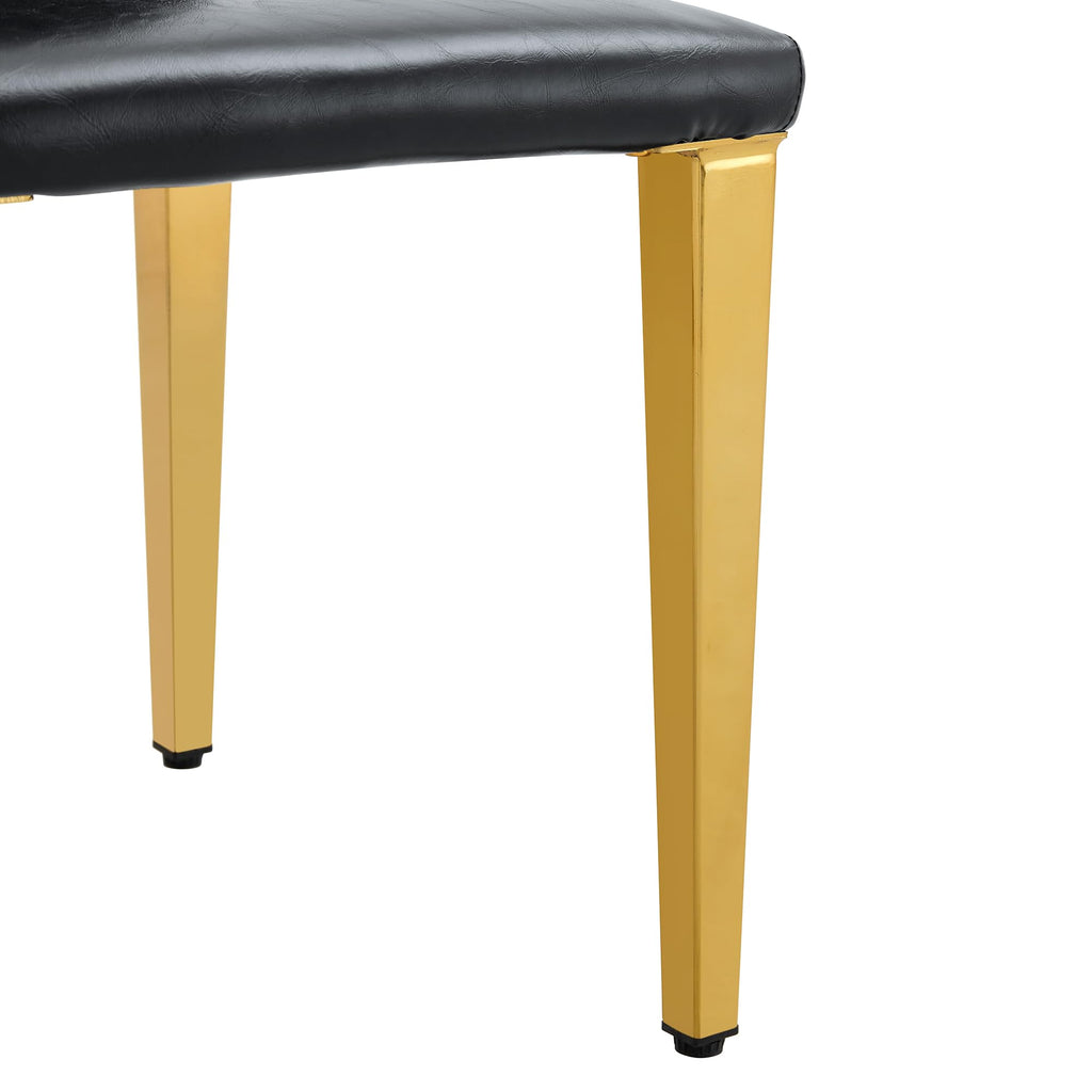 Black PU Leather Dining Chairs Set of 6 Y67306