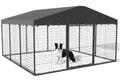 10x10x6 FT Galvanized Steel Dog Kennel with Roof L65342