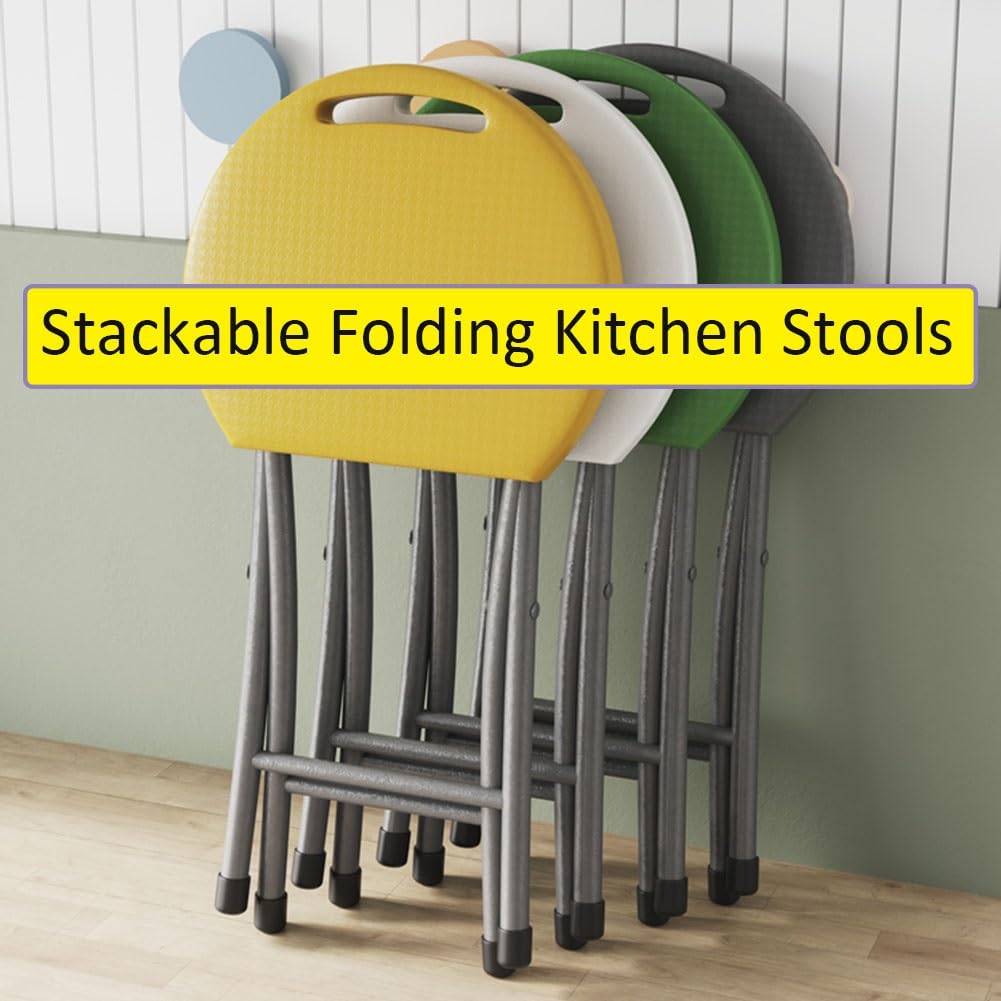 18 Inch Black Folding Stool with Handle C3706