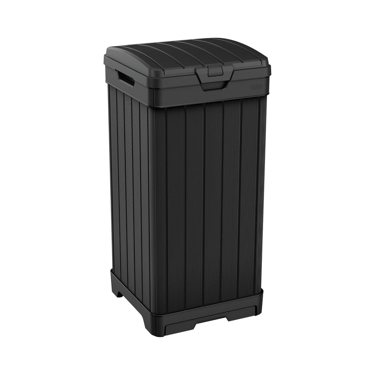 Black 38 Gallon Outdoor Trash Can with Lid and Drip Tray A3131