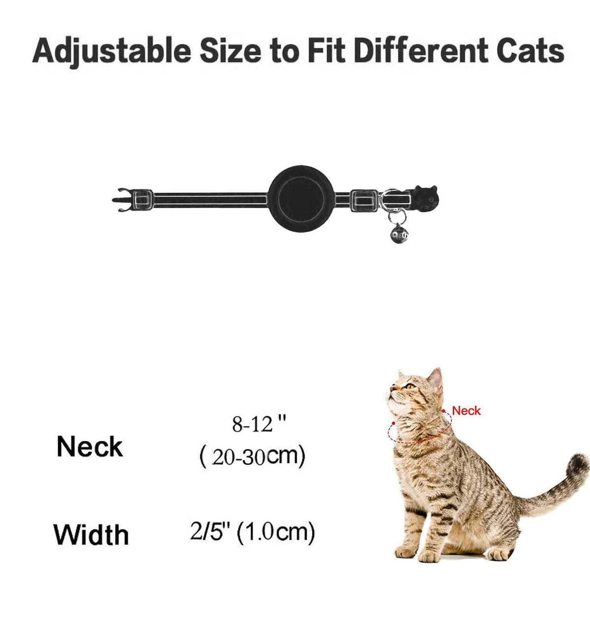 Breakaway Cat Collar with Airtag Holder E568194