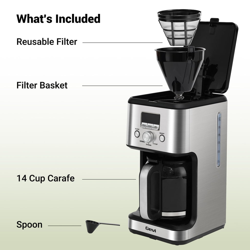 14 Cup Programmable Drip Coffee Maker with Glass Carafe U770
