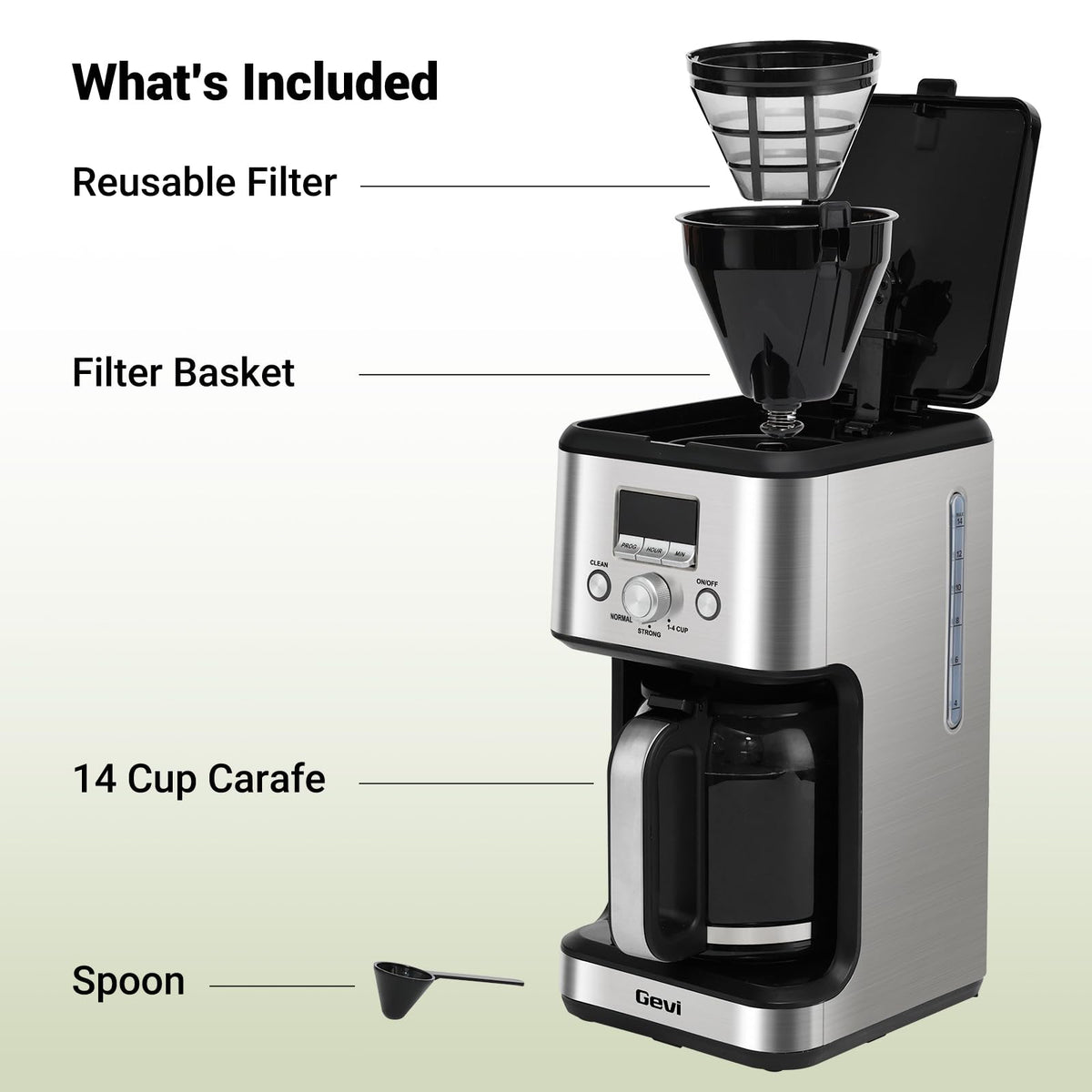 14 Cup Programmable Drip Coffee Maker with Glass Carafe U770