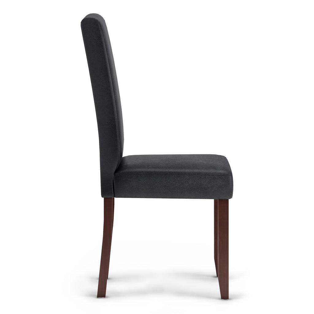 Vegan Leather Parsons Dining Chairs Black Set of 2 U6272