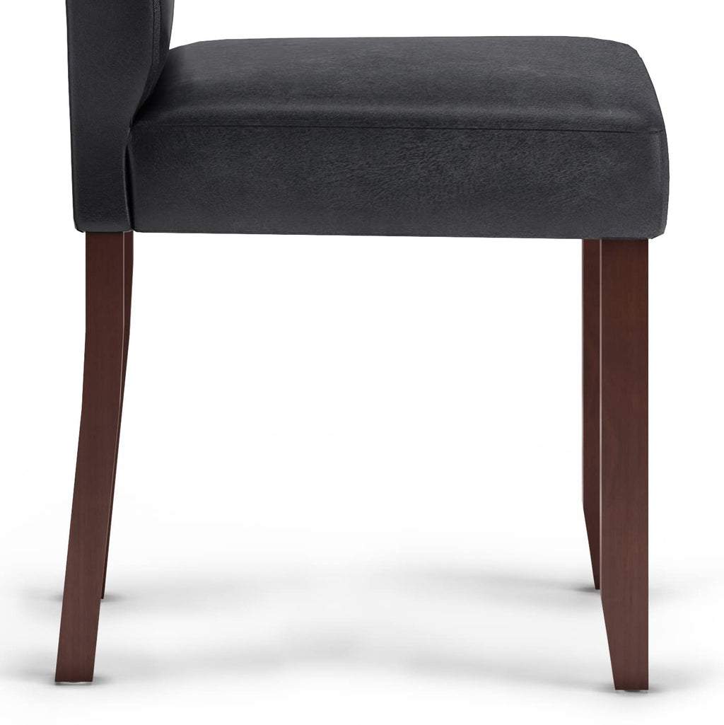 Vegan Leather Parsons Dining Chairs Black Set of 2 U6272