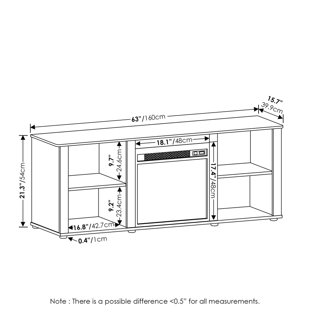 3-Tier Fireplace TV Stand for 70 Inch TV B897046