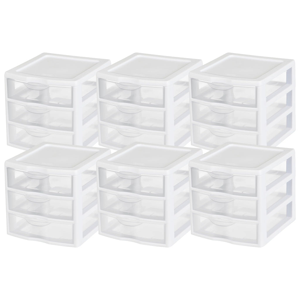 White Plastic 3 Drawer Desktop Storage Unit J2637