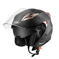 Open Face 3/4 Motorcycle Helmet DOT Approved Dual Visor U55548