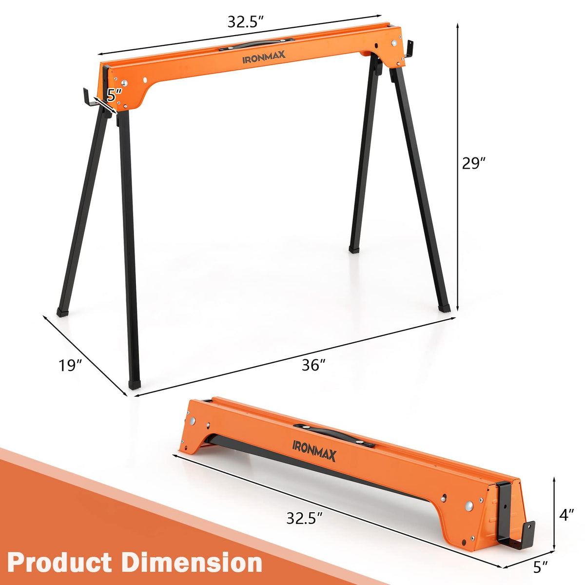 2 Pack Portable Foldable Saw Horses B50112