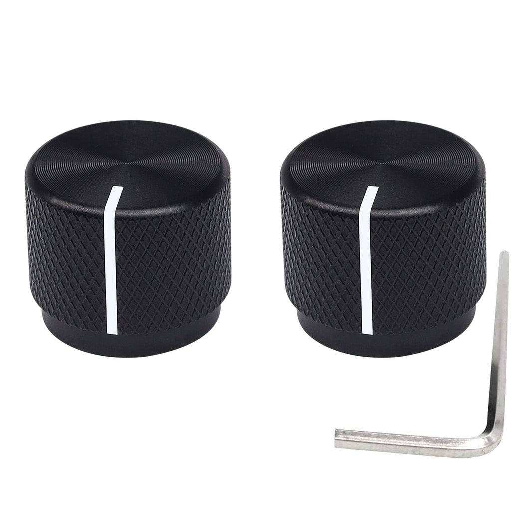2pcs Black Aluminum Rotary Electronic Control Potentiometer C6672