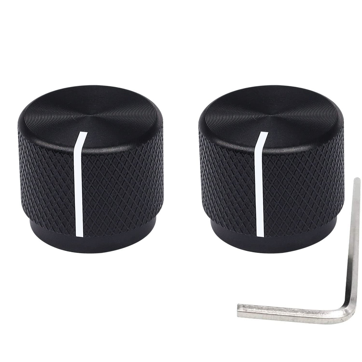 2pcs Black Aluminum Rotary Electronic Control Potentiometer C6672