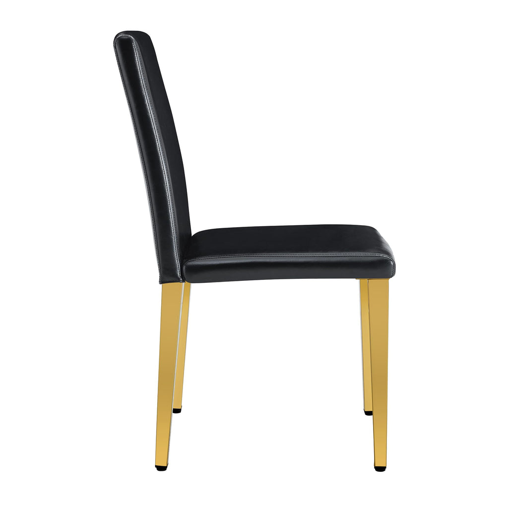Black PU Leather Dining Chairs Set of 6 Y67306