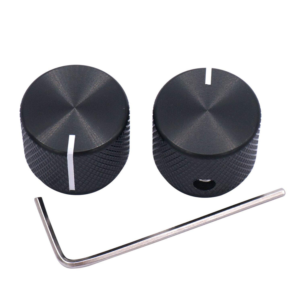 2pcs Black Aluminum Rotary Electronic Control Potentiometer C6672