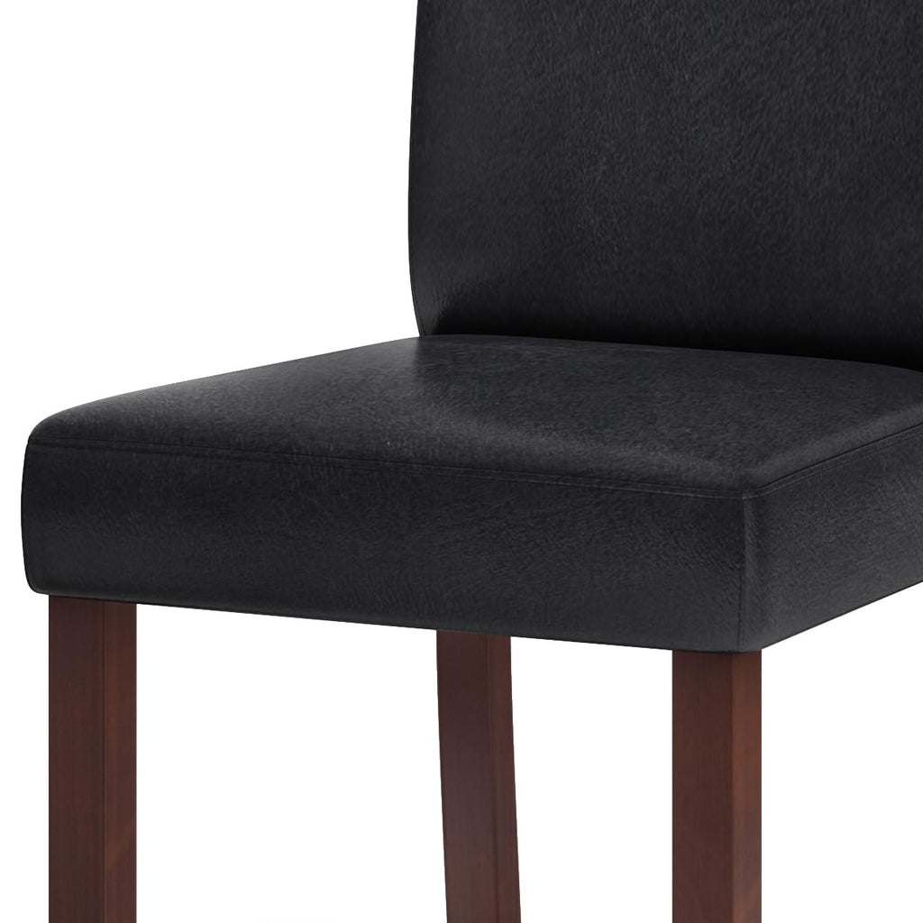 Vegan Leather Parsons Dining Chairs Black Set of 2 U6272