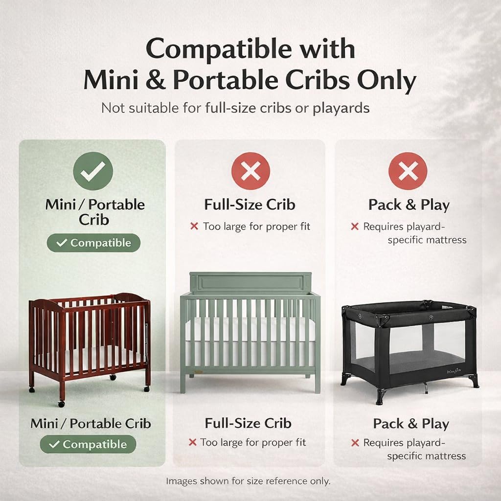 2-in-1 Mini Crib Mattress, Dual-Sided Waterproof R63930
