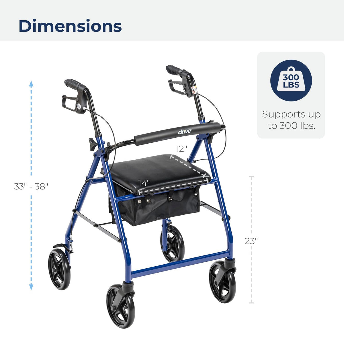 Foldable Rollator Walker with Seat N27766