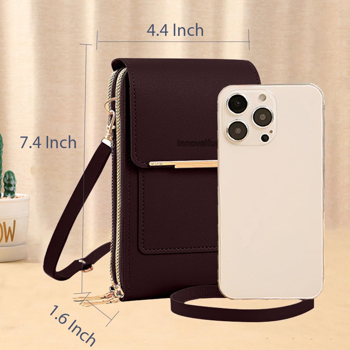 Anti-Theft Leather Crossbody Bag Y588614