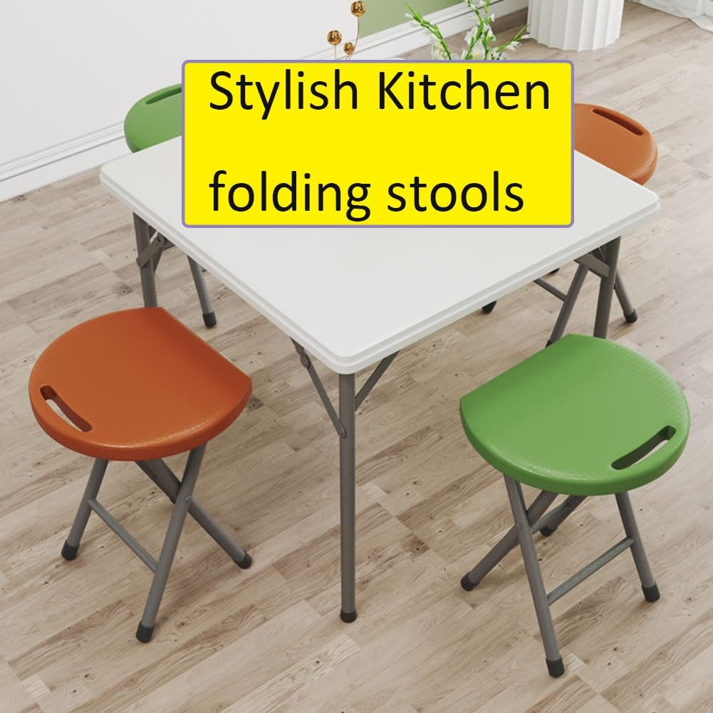 18 Inch Black Folding Stool with Handle C3706