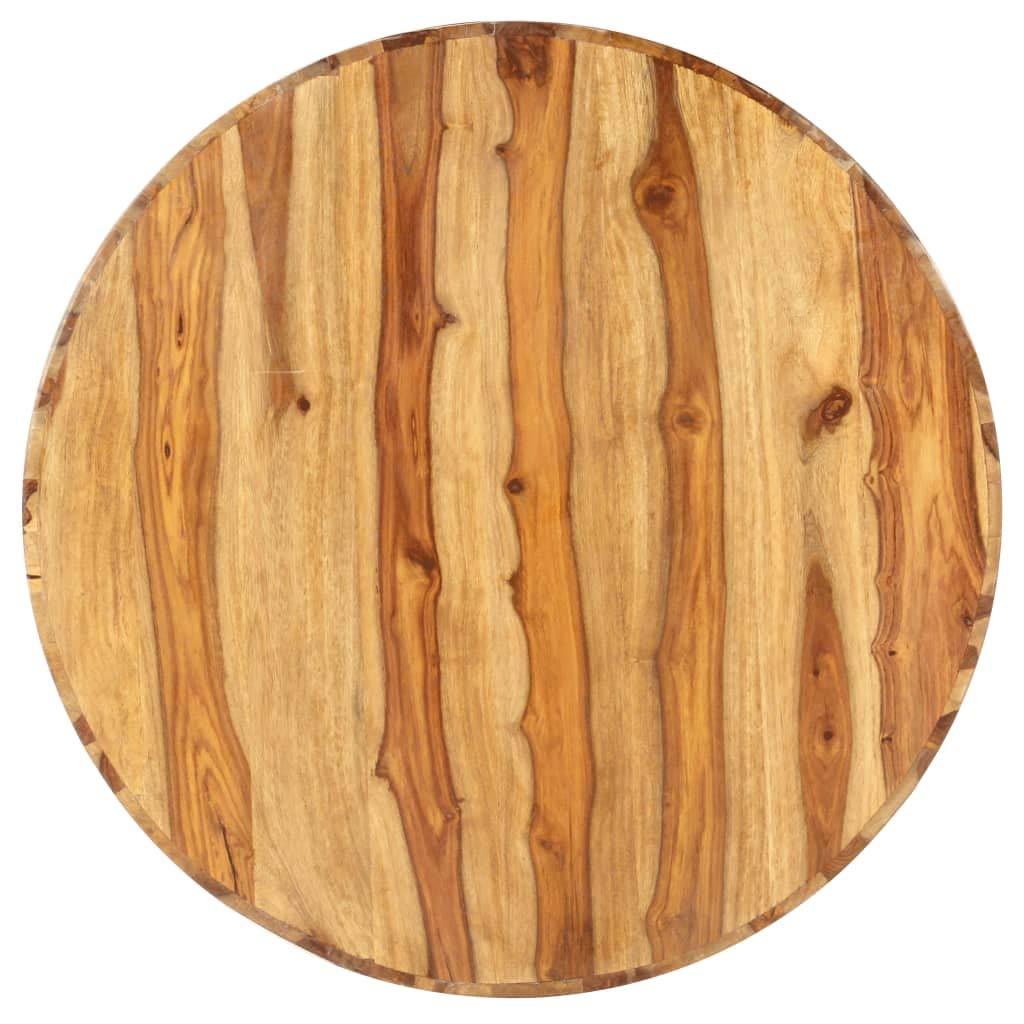 Solid Sheesham Wood Round Coffee Table with Storage Shelf X697