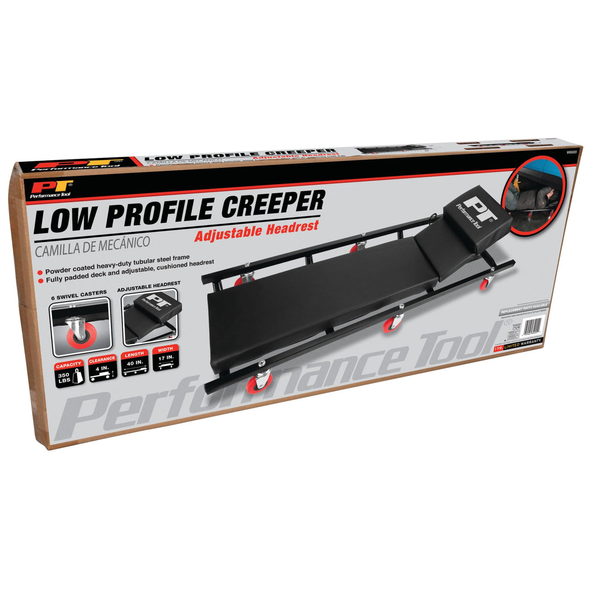 40 in. 6-Caster Rolling Shop Creeper L88382