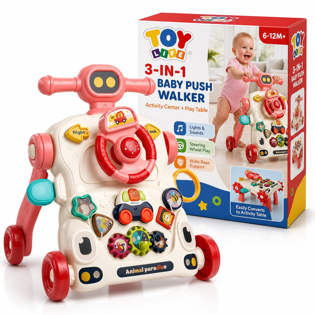 3-in-1 Baby Push Walker Sit to Stand Activity Table R299387