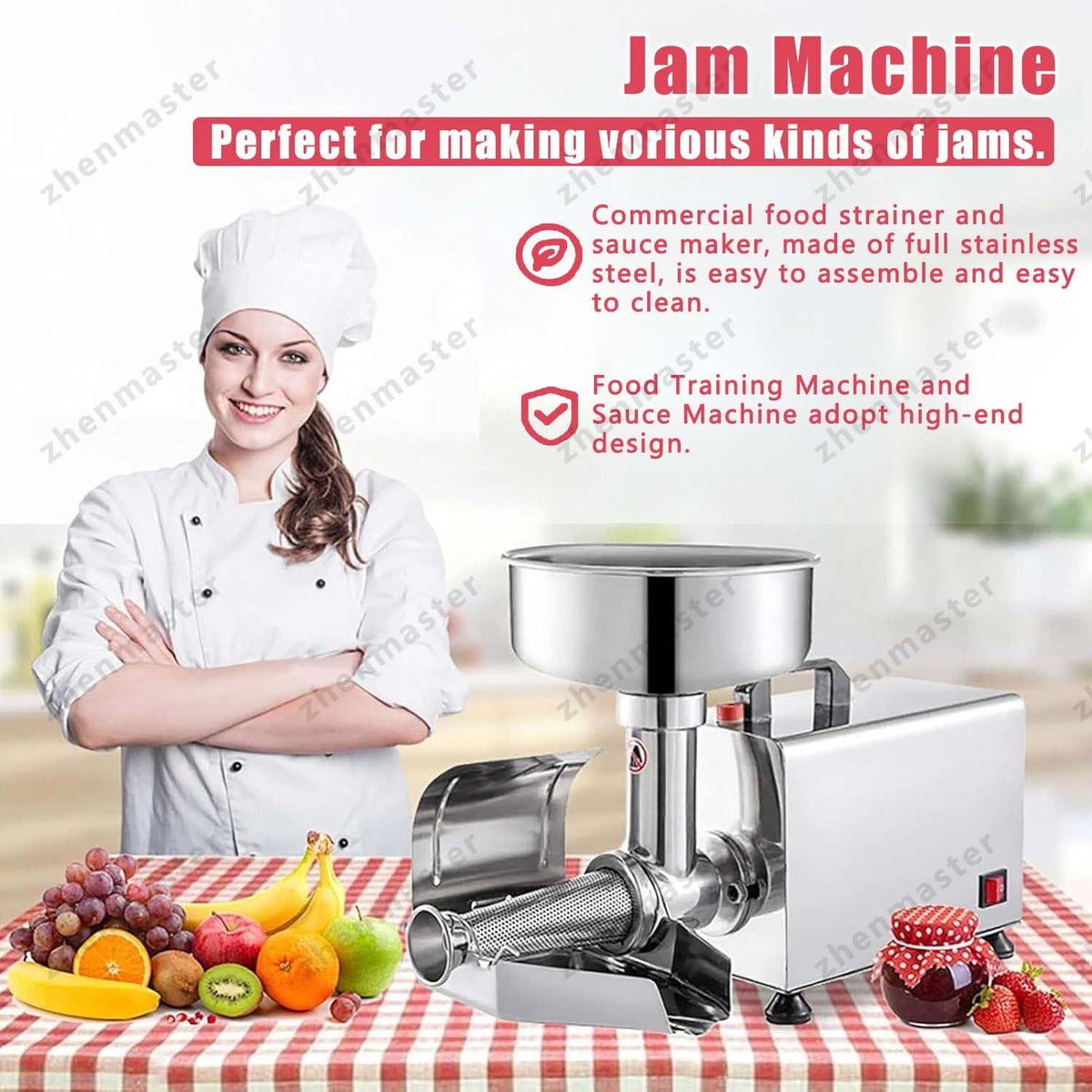 450W Stainless Steel Electric Tomato Strainer V557210