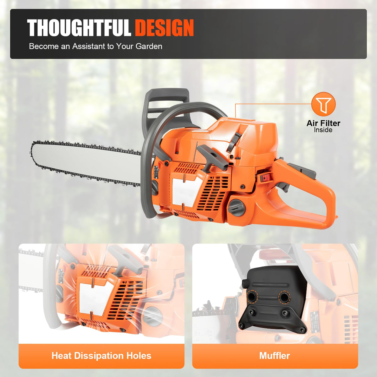 24 Inch 72cc 2-Cycle Gas Chainsaw Y48319