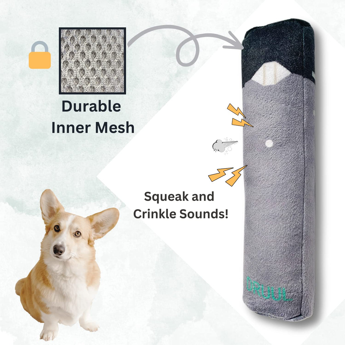 Plush Squeaky Crinkle Dog Toy Q928416