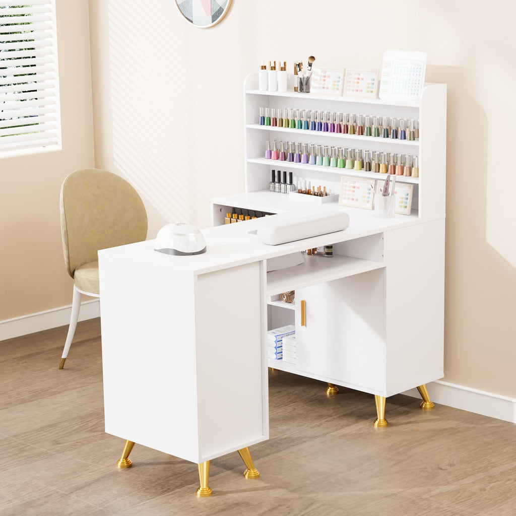 L Shaped Manicure Table with Dust Collector U563