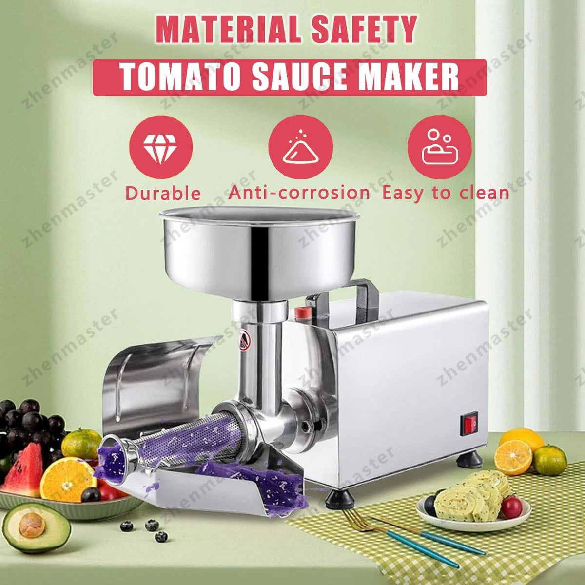 450W Stainless Steel Electric Tomato Strainer V557210