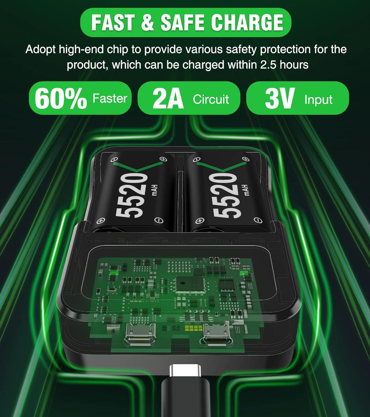Rechargeable Battery Pack for Xbox Controller H999