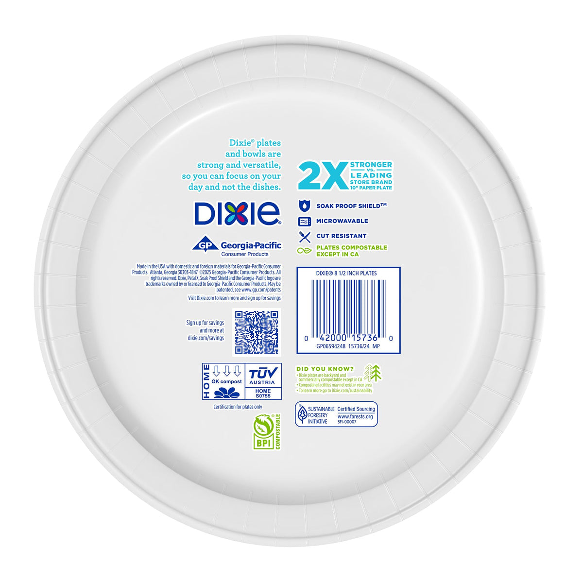 8.5 Inch 90 Count Disposable Paper Plates S109646