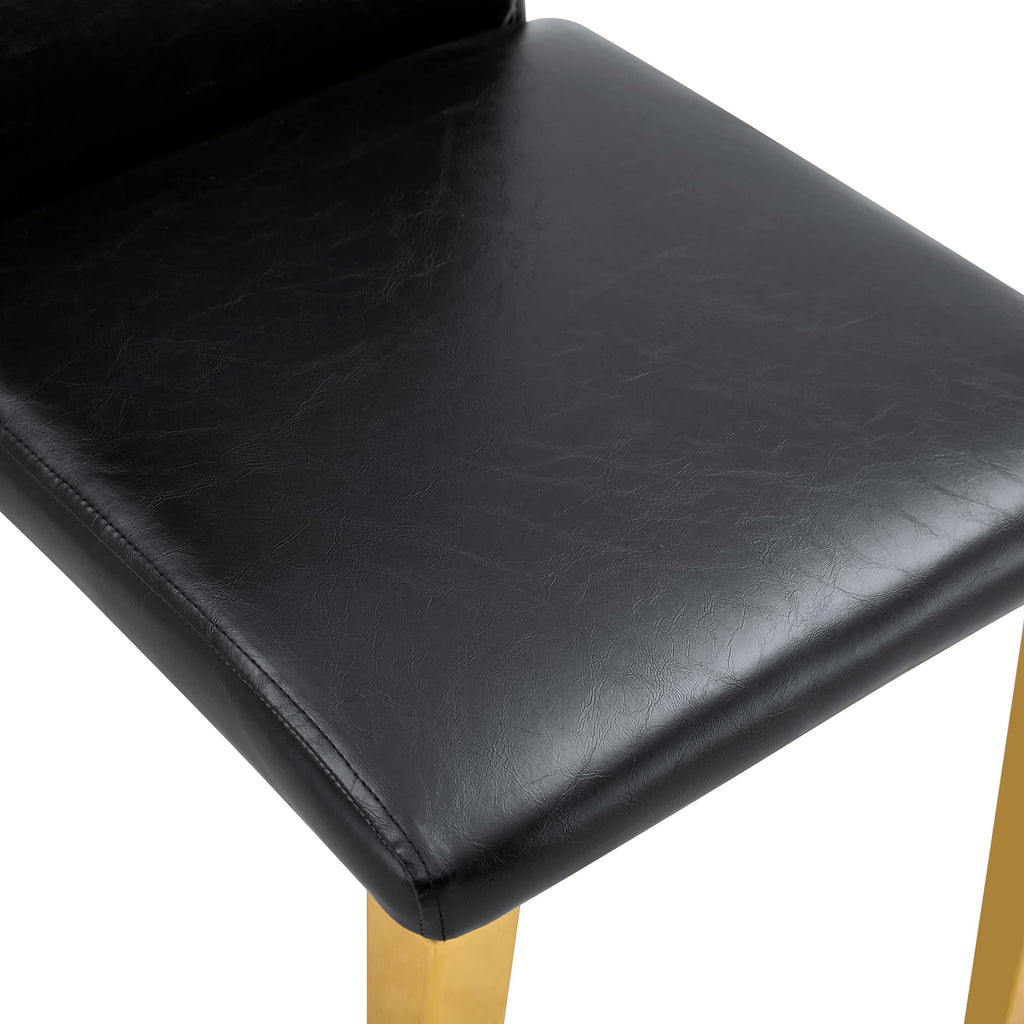 Black PU Leather Dining Chairs Set of 6 Y67306