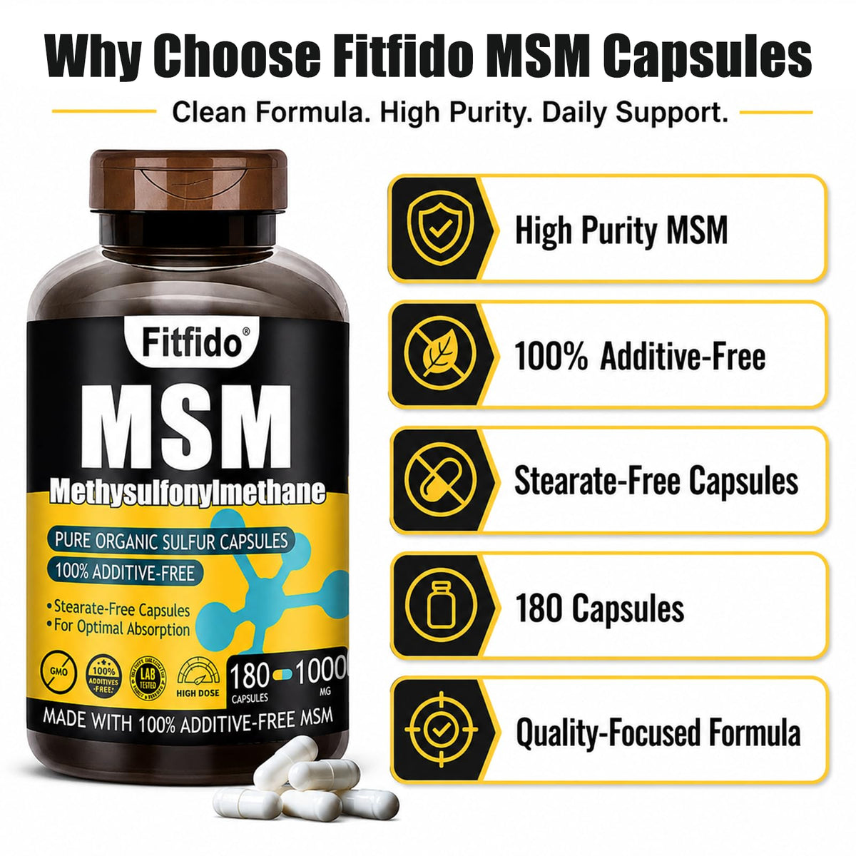 MSM Capsules 1000mg 180 Count E519649