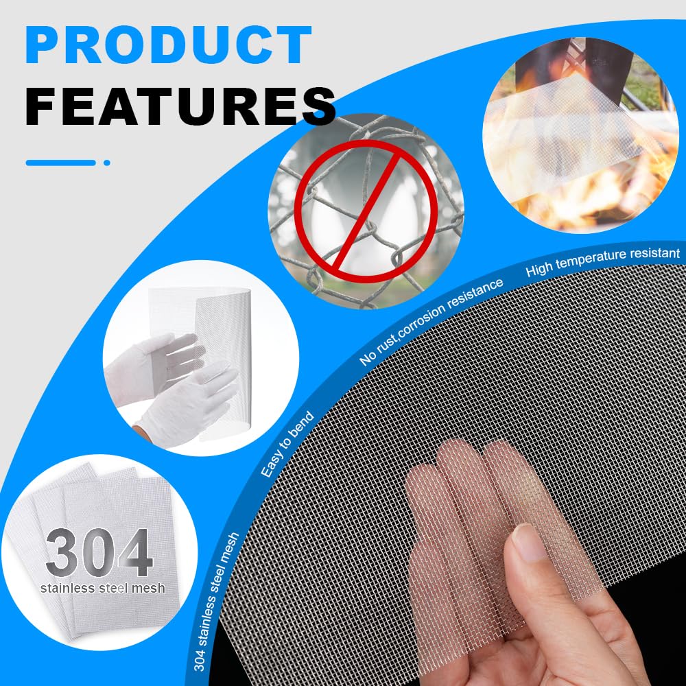 12×8 Inch 20 Mesh 304 Stainless Steel Wire Mesh Screen N343
