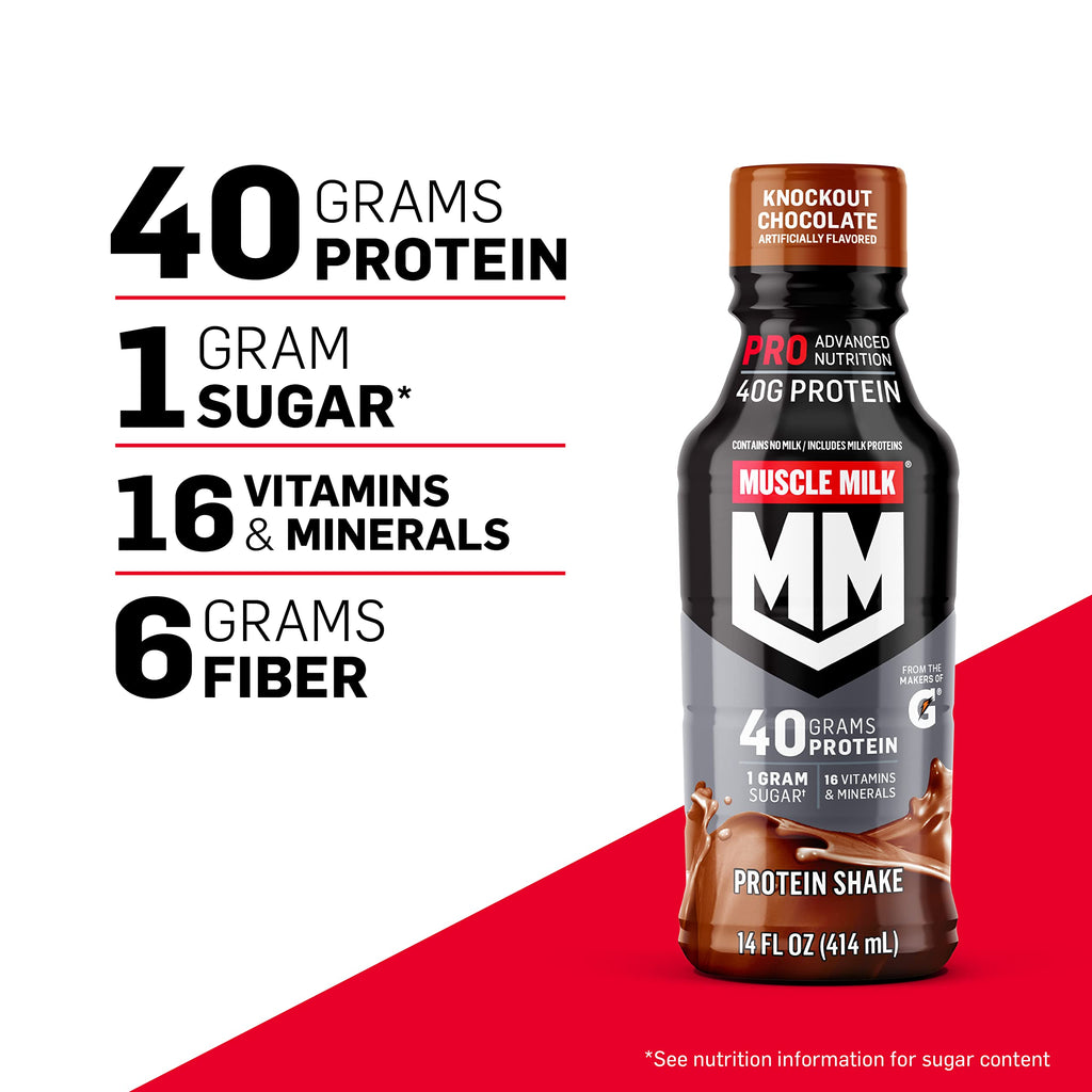 Knockout Chocolate Protein Shake 14 Fl Oz 12 Pack H3894